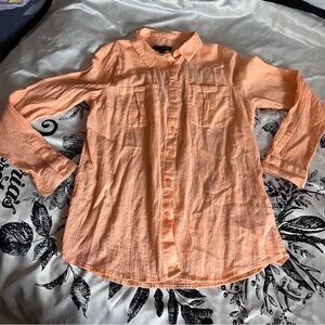 Banana Republic peach button-up blouse